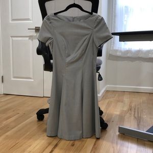 Light Grey Blue Midi Short-Sleeved Dress
